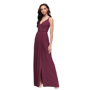 Davids Bridal Bridesmaid Dress Burgundy Size 4